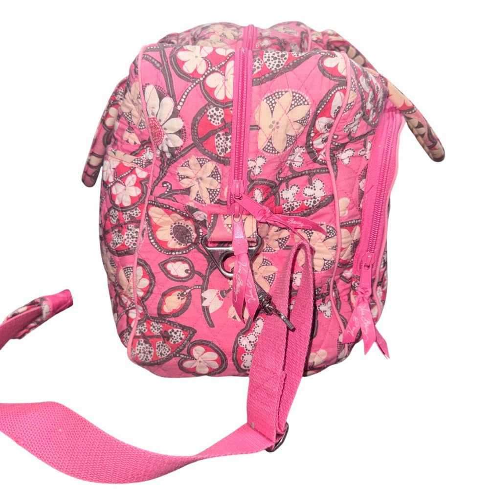 Vera Bradley Vintage Pink Floral Baby Diaper Bag Y2K Quilted Travel Weekender - Picture 5 of 10